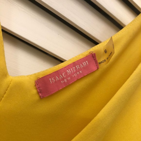 🎁Isaac Mizrahi yellow dress, sleeveless, V-shaped - Picture 5 of 6